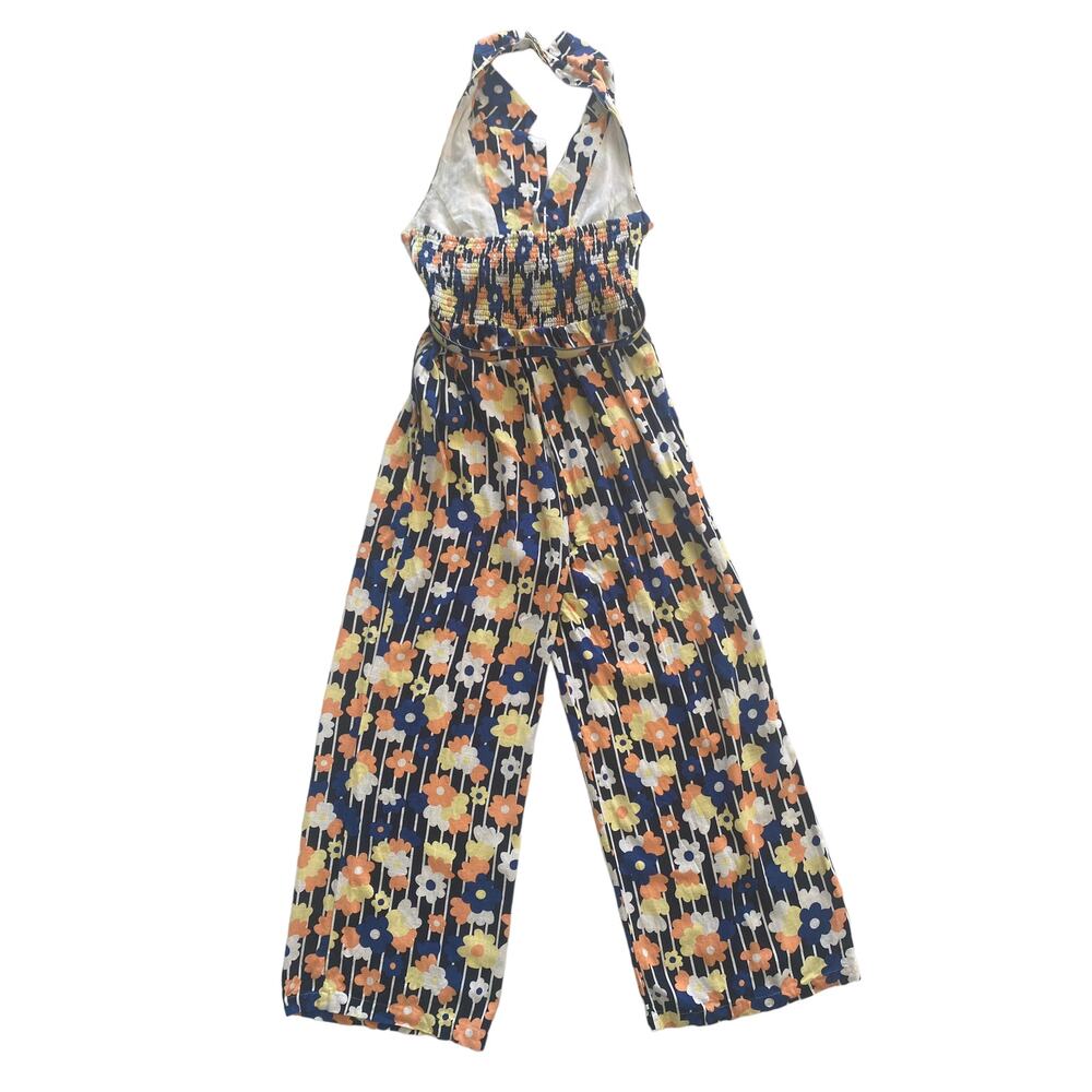 MODCLOTH LINEN BLEND FLORAL HALTER JUMPSUIT SIZE MEDIUM - Picture 7 of 14